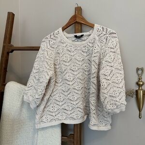 Simply Vera Wang Crochet Knit Sweater